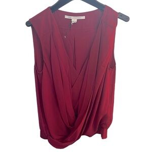 NWOT Diane von Furstenberg silk faux wrap sleeveless blouse